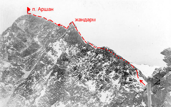 Траверс Дружба - Аршан. Фото 9. От Дружбы до Аршана по гребню.