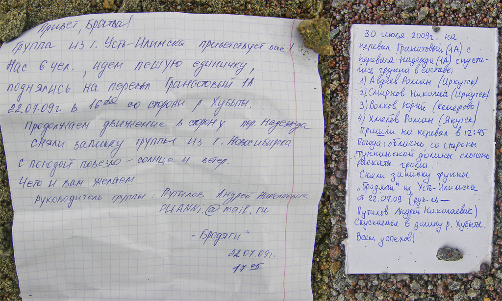Записки на перевале Гранатовом - снятая и оставленная