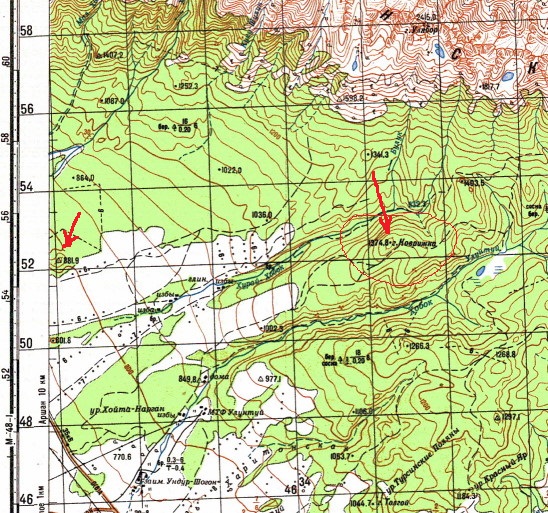 Старинная карта тункинской долины
