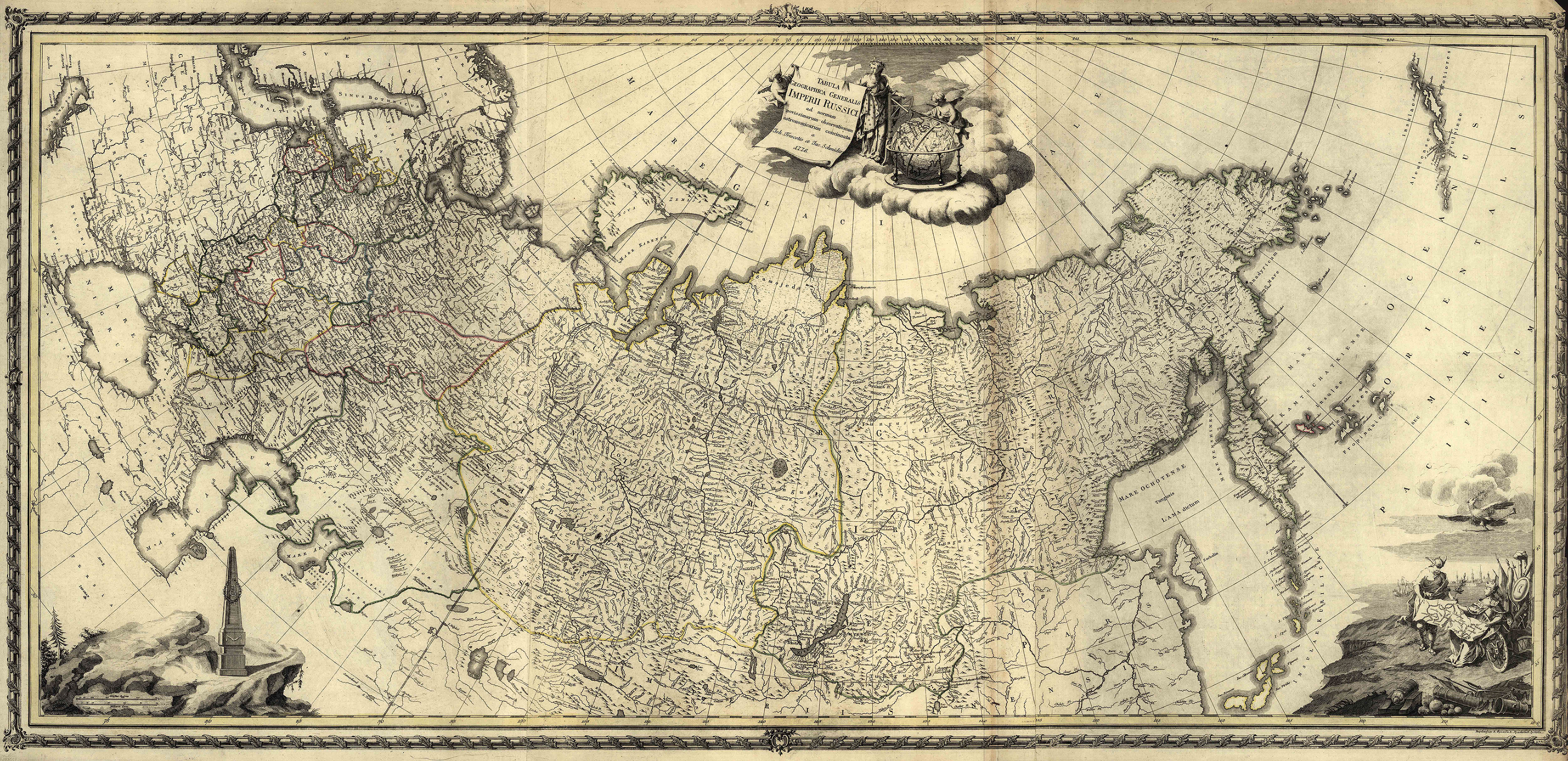 Карта Российской Империи, Иоханн Трескот и Иоханн Шмидт, 1776 г.